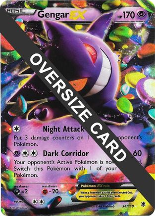 Gengar EX (34/119) (Jumbo Card) [XY: Phantom Forces] | Silver Goblin