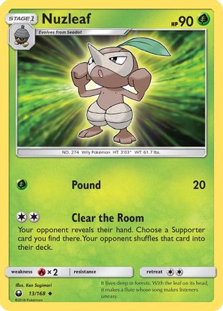 Nuzleaf (13) Reverse Holofoil - SM  Celestial Storm