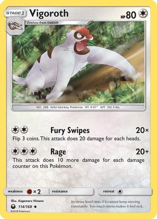 Vigoroth (114/168) [Sun & Moon: Celestial Storm] Reverse Holofoil