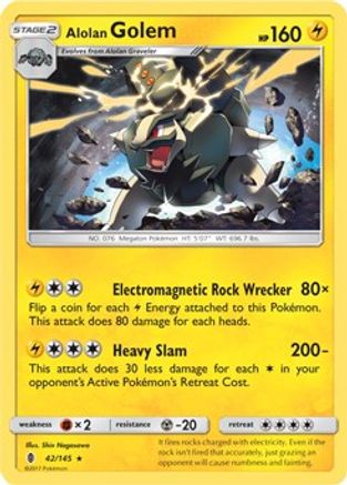Alolan Golem - 42/145 (Cosmos Holo) (42) Holofoil - Blister Exclusives