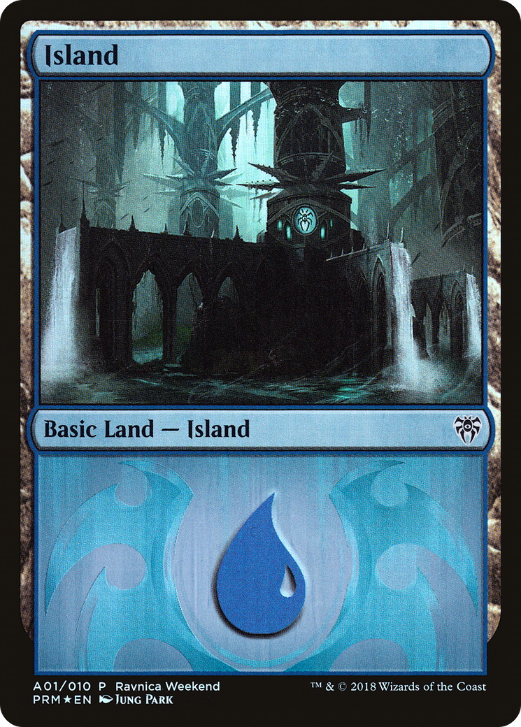 Island (A01) [Ravnica Allegiance Ravnica Weekend] | Silver Goblin