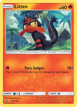 Litten (12) Reverse Holofoil - Dragon Majesty