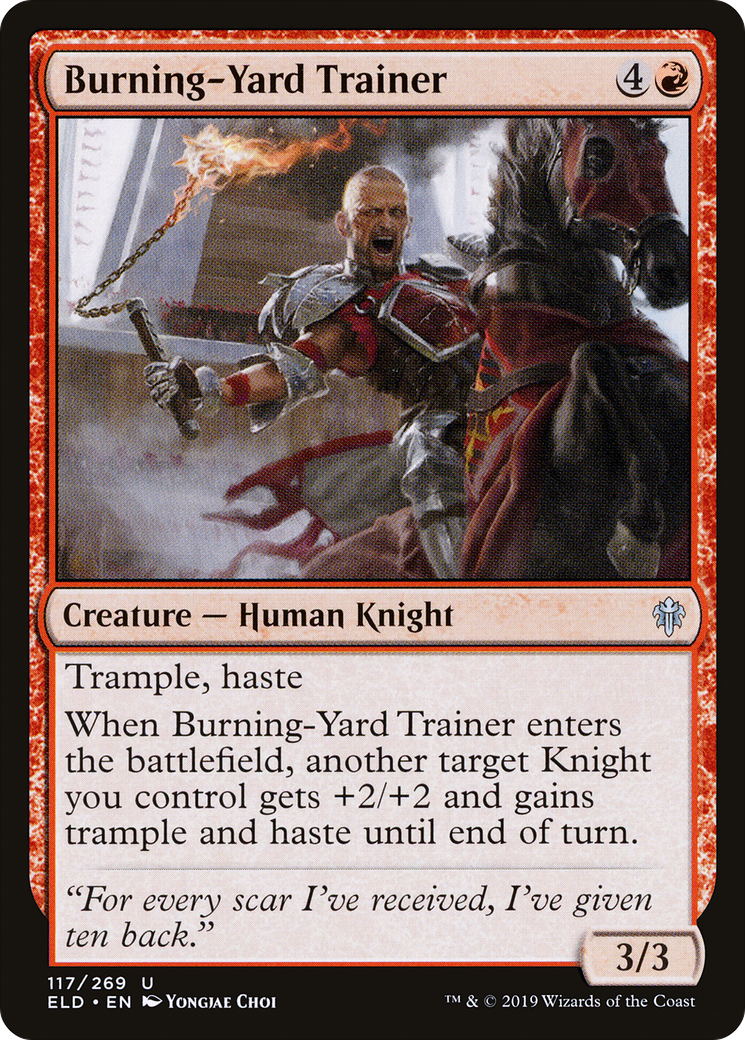 Burning-Yard Trainer [Throne of Eldraine] Foil