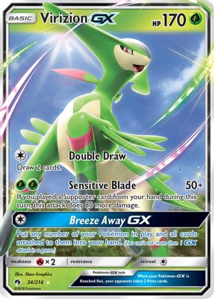 Virizion GX (34/214) [Sun & Moon: Lost Thunder] | Silver Goblin