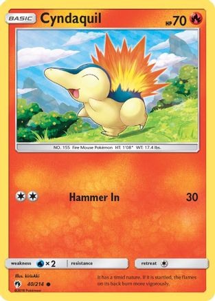 Cyndaquil (40/214) [Sun & Moon: Lost Thunder] Reverse Holofoil