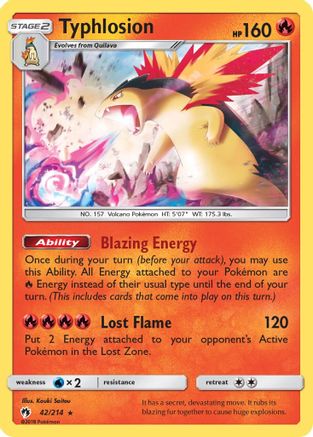 Typhlosion (42) Reverse Holofoil - Lost Thunder