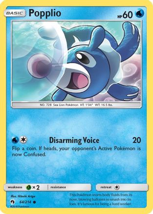 Popplio (64/214) [Sun & Moon: Lost Thunder] | Silver Goblin