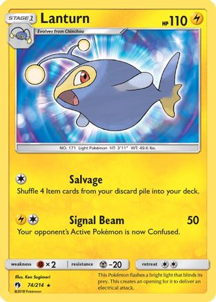 Lanturn (74/214) [Sun & Moon: Lost Thunder] Reverse Holofoil