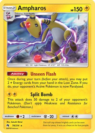 Ampharos (78) Holofoil - Lost Thunder