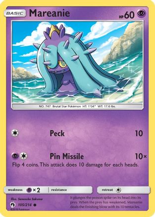 Mareanie (105) Reverse Holofoil - Lost Thunder