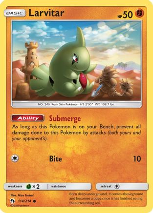 Larvitar (114) Reverse Holofoil - Lost Thunder
