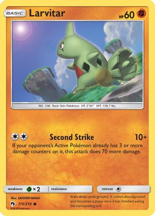 Larvitar (115) Reverse Holofoil - Lost Thunder