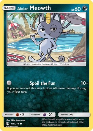 Alolan Meowth (118/214) [Sun & Moon: Lost Thunder] Reverse Holofoil