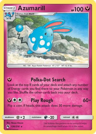 Azumarill (136) Reverse Holofoil - SM  Lost Thunder