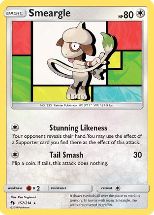 Smeargle (157/214) [Sun & Moon: Lost Thunder] Reverse Holofoil