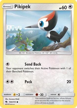 Pikipek (164) Reverse Holofoil - Lost Thunder