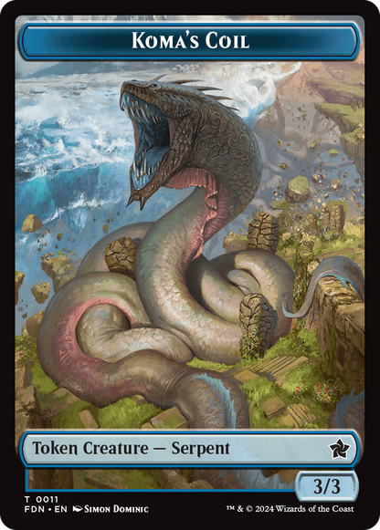 Scion of the Deep // Koma's Coil Doubled-Sided Token [Foundations Tokens] Foil