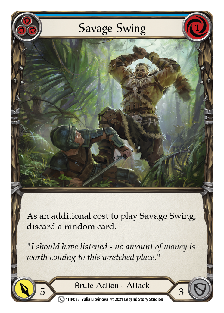 Savage Swing (Blue) [1HP033] (History Pack 1) | Silver Goblin