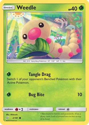 Weedle (2) Reverse Holofoil - Team Up
