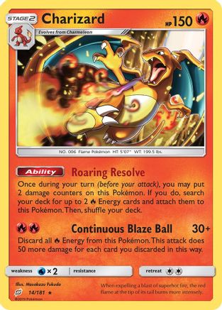 Charizard (14) Reverse Holofoil - SM  Team Up