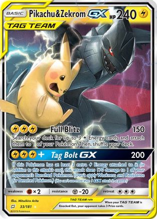 Pikachu & Zekrom GX (33) Holofoil - SM  Team Up