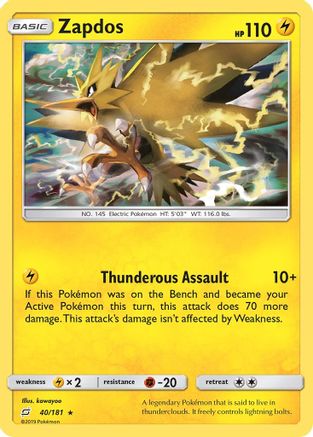 Zapdos (40/181) [Sun & Moon: Team Up] | Silver Goblin