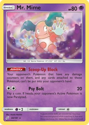 Mr. Mime (66/181) [Sun & Moon: Team Up] Reverse Holofoil