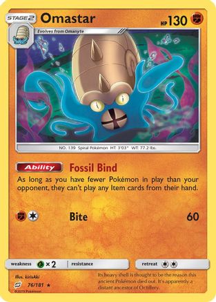 Omastar (76) Reverse Holofoil - Team Up