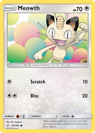 Meowth (125) Reverse Holofoil - Team Up