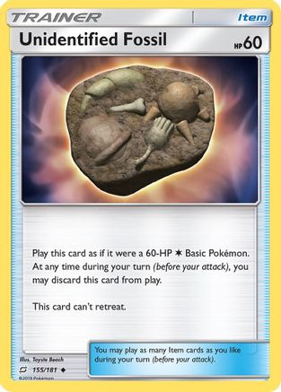 Unidentified Fossil (155) Reverse Holofoil - Team Up