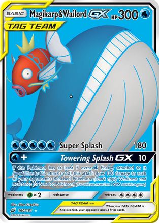 Magikarp & Wailord GX (Full Art) (160) Holofoil - SM  Team Up
