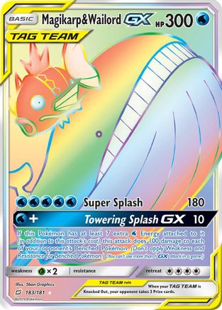 Magikarp & Wailord GX (Secret) (183) Holofoil - SM  Team Up