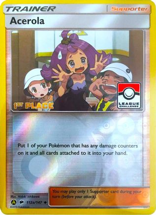 Acerola (112a/147) (League Promo 1st Place) [Sun & Moon: Burning Shadows] | Silver Goblin