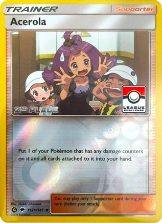 Acerola (112a/147) (League Promo 2nd Place) [Sun & Moon: Burning Shadows] | Silver Goblin