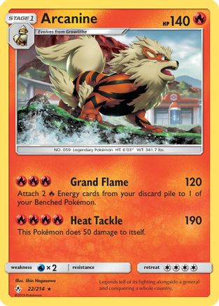 Arcanine (22) Holofoil - Unbroken Bonds