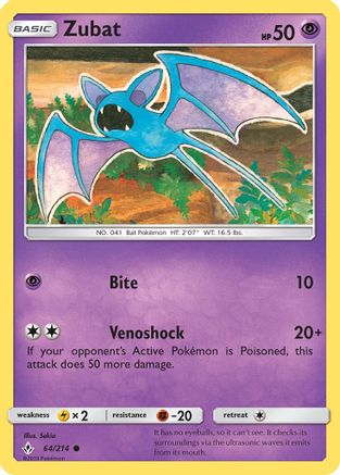 Zubat (64/214) [Sun & Moon: Unbroken Bonds] Reverse Holofoil