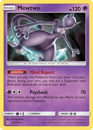 Mewtwo (75) Reverse Holofoil - Unbroken Bonds