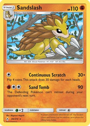 Sandslash (84/214) [Sun & Moon: Unbroken Bonds] | Silver Goblin