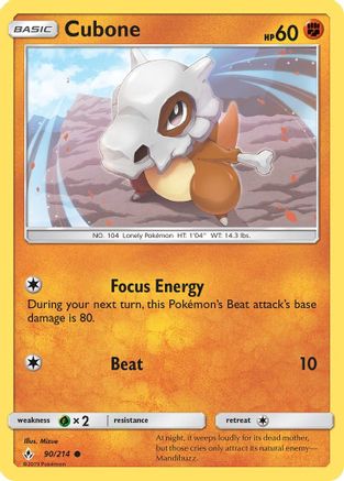 Cubone (90/214) [Sun & Moon: Unbroken Bonds] | Silver Goblin