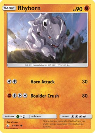 Rhyhorn (93) Reverse Holofoil - Unbroken Bonds