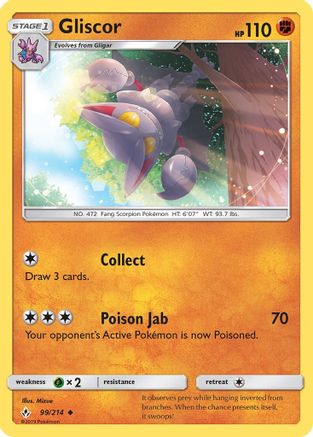 Gliscor (99/214) [Sun & Moon: Unbroken Bonds] | Silver Goblin