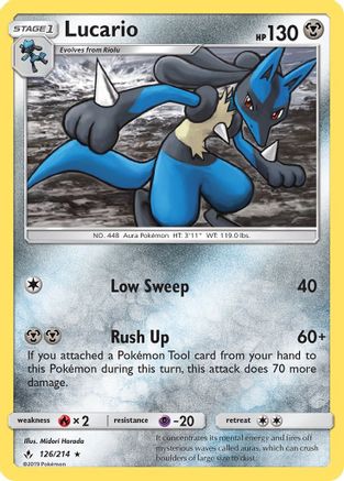Lucario (126) Reverse Holofoil - Unbroken Bonds