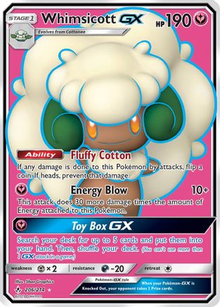 Whimsicott GX (206/214) [Sun & Moon: Unbroken Bonds] | Silver Goblin