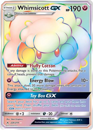 Whimsicott GX (Secret) (226) Holofoil - SM  Unbroken Bonds