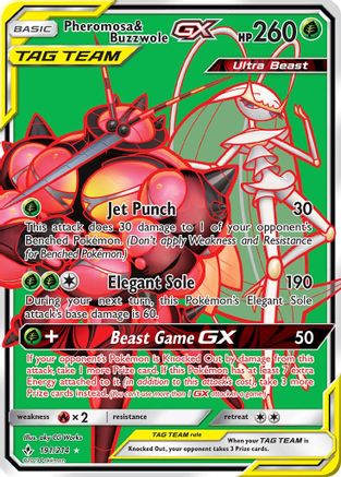 Pheromosa & Buzzwole GX (191) (Full Art) (191) Holofoil - Unbroken Bonds