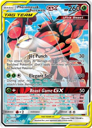 Pheromosa & Buzzwole GX (192) (Alternate Full Art) (192) Holofoil - Unbroken Bonds