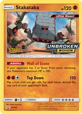 Stakataka - SM180 (Prerelease) [Staff] (SM180) Holofoil - SM Promos