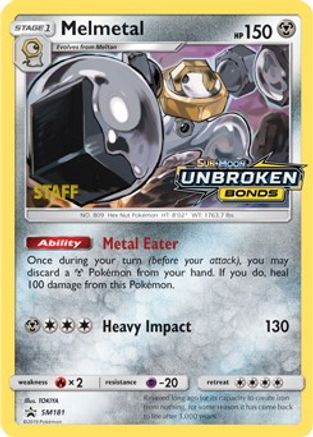 Melmetal (SM181) (Staff Prerelease Promo) [Sun & Moon: Black Star Promos] | Silver Goblin