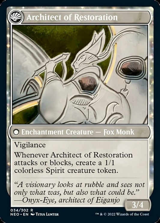 The Restoration of Eiganjo // Architect of Restoration [Kamigawa: Neon Dynasty] Foil