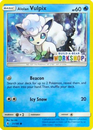 Alolan Vulpix - 21/145 (Build-A-Bear Workshop Exclusive) (21) - Miscellaneous Cards & Products